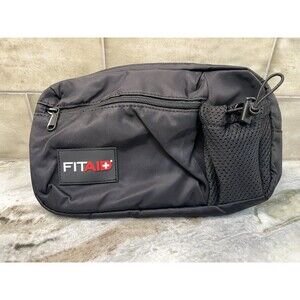 Fitaid Belt Bag Fanny Pack Adjustable Waist  Or Shoulder Band Black W/H20 Holder